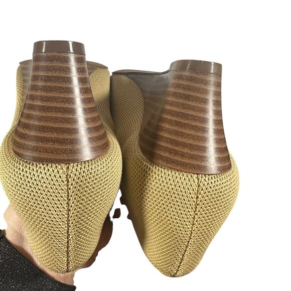 Vivaia Wedge Heels Sz 38 US 7 Beige Knit Pointed Toe Eco-Friendly Comfort Shoes - Picture 7 of 11